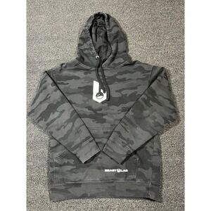 BEAST LAB Camo Hoodie Black Grey Logo Print Hooded Sweatshirt Mens Medium